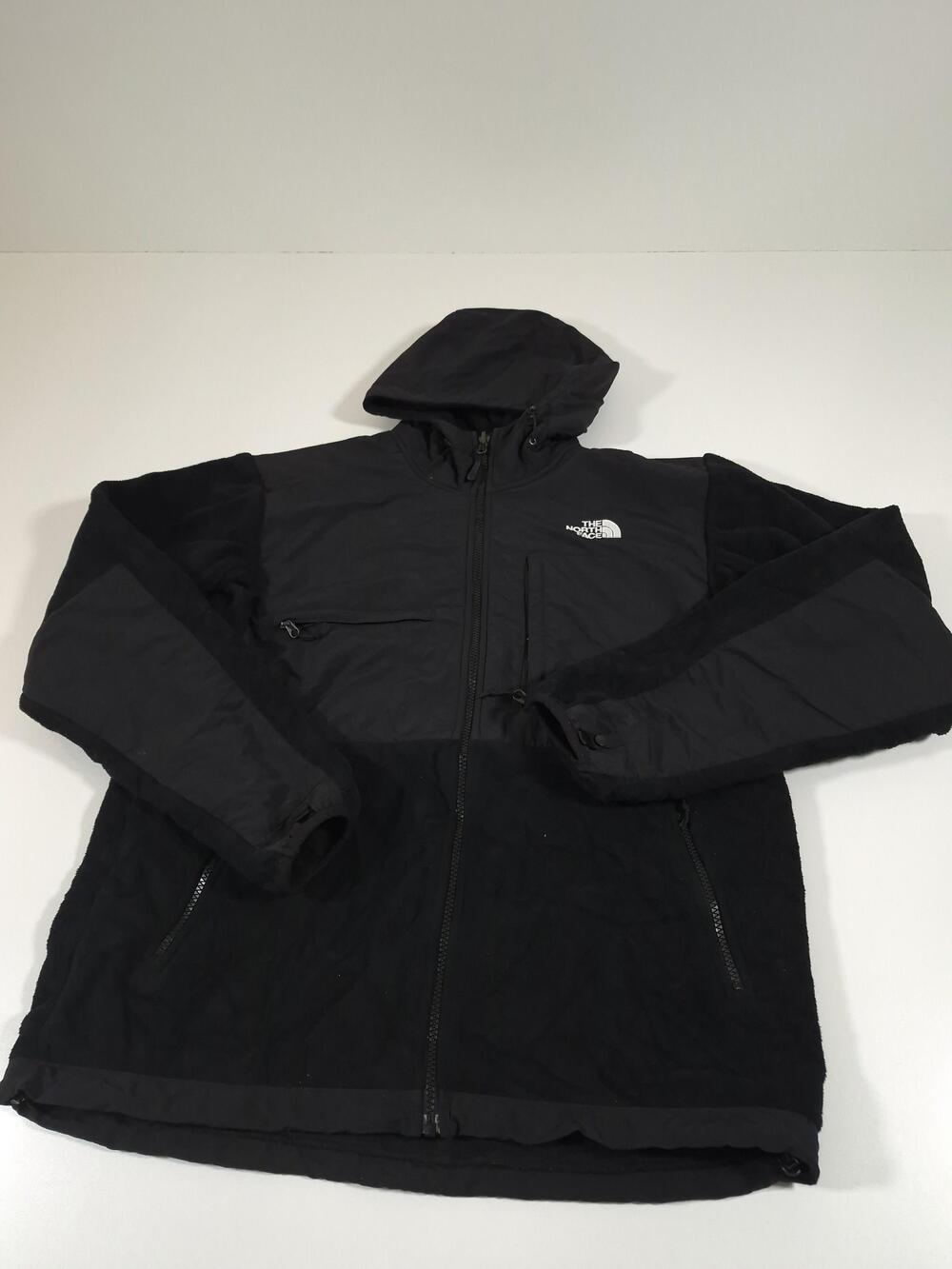 The North Face Jacket Mens M Black Nylon Fleece Lined Hooded Full Zip Polartec